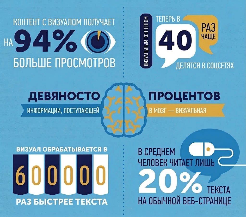 Статистика вовлечённости при наличии визуального контента в блоге